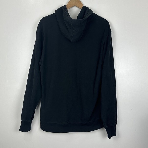 Buck Mason Bushed Loopback Hooded Sweatshirt Large Black French Terry Soft - Picture 8 of 11